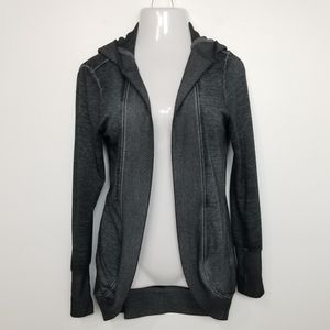 Mossimo Dark Gray Hooded Burnout Cardi M